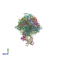 PDB entry 5x4z coloured by chain, side view.