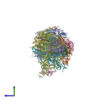 PDB entry 5x51 coloured by chain, side view.