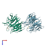 PDB entry 5x54 coloured by chain, top view.