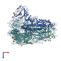 PDB entry 5x58 coloured by chain, top view.