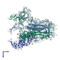 PDB entry 5x59 coloured by chain, top view.