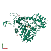 PDB entry 5x5h coloured by chain, front view.