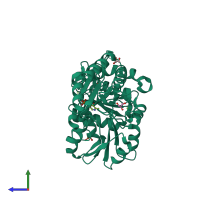 PDB entry 5x5h coloured by chain, side view.