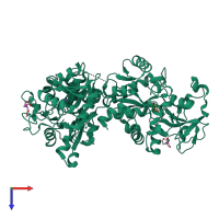 PDB entry 5x5p coloured by chain, top view.