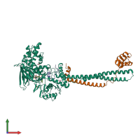 PDB entry 5x60 coloured by chain, front view.