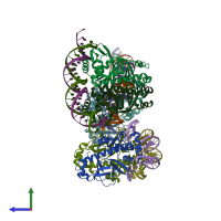 PDB entry 5x6d coloured by chain, side view.