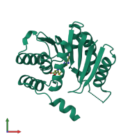 PDB entry 5x7f coloured by chain, front view.