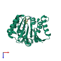 PDB entry 5x7f coloured by chain, top view.