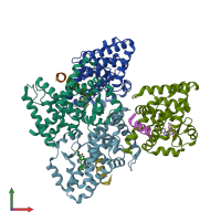 PDB entry 5x8x coloured by chain, front view.