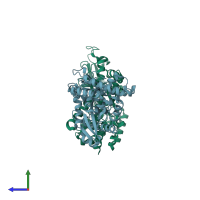 PDB entry 5x9c coloured by chain, side view.