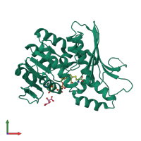 PDB entry 5x9d coloured by chain, front view.