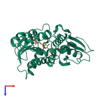 PDB entry 5x9d coloured by chain, top view.