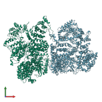 PDB entry 5x9z coloured by chain, front view.