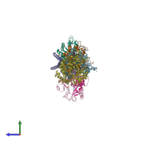 PDB entry 5xaf coloured by chain, side view.