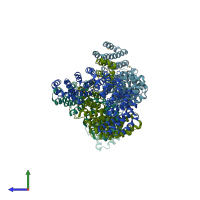 PDB entry 5xah coloured by chain, side view.