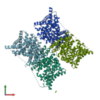 PDB entry 5xar coloured by chain, front view.