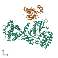 PDB entry 5xbf coloured by chain, front view.