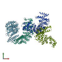 PDB entry 5xbk coloured by chain, front view.