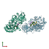 PDB entry 5xbz coloured by chain, front view.