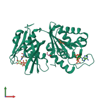 PDB entry 5xd4 coloured by chain, front view.