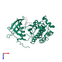 Epidermal growth factor receptor in PDB entry 5xdl, assembly 1, top view.