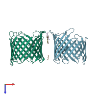 PDB entry 5xdo coloured by chain, top view.