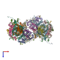 PDB entry 5xdq coloured by chain, top view.