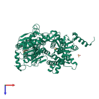 PDB entry 5xdr coloured by chain, top view.