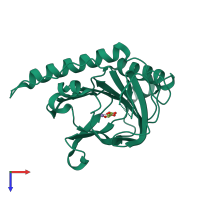 PDB entry 5xeg coloured by chain, top view.