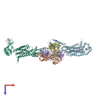 PDB entry 5xez coloured by chain, top view.