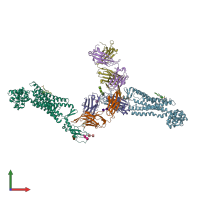 PDB entry 5xf1 coloured by chain, front view.