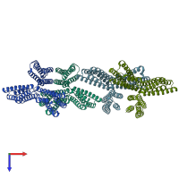 PDB entry 5xfl coloured by chain, top view.