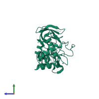 PDB entry 5xfn coloured by chain, side view.