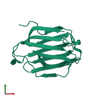 PDB entry 5xg7 coloured by chain, front view.