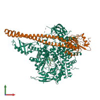 PDB entry 5xgj coloured by chain, front view.