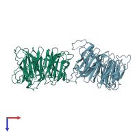 PDB entry 5xgs coloured by chain, top view.
