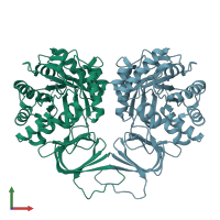 PDB entry 5xgw coloured by chain, front view.