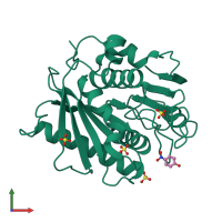 PDB entry 5xh2 coloured by chain, front view.