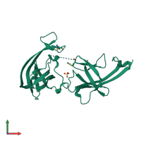PDB entry 5xhb coloured by chain, front view.