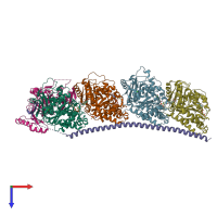 PDB entry 5xiw coloured by chain, top view.