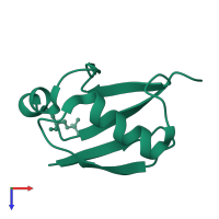 Ubiquitin in PDB entry 5xk4, assembly 1, top view.