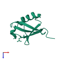 Ubiquitin in PDB entry 5xk5, assembly 1, top view.