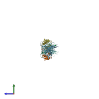 PDB entry 5xl4 coloured by chain, side view.