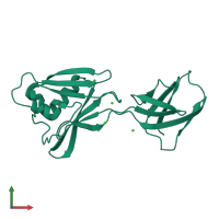 PDB entry 5xlj coloured by chain, front view.