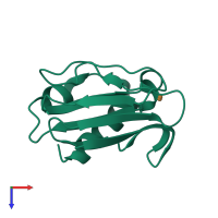 PDB entry 5xmo coloured by chain, top view.
