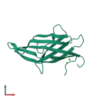 PDB entry 5xmz coloured by chain, front view.