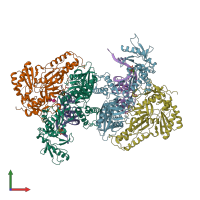 PDB entry 5xn1 coloured by chain, front view.