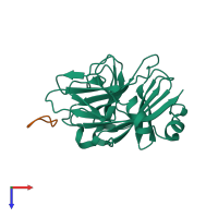 PDB entry 5xn3 coloured by chain, top view.