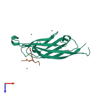 PDB entry 5xnv coloured by chain, top view.