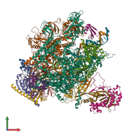 PDB entry 5xog coloured by chain, front view.